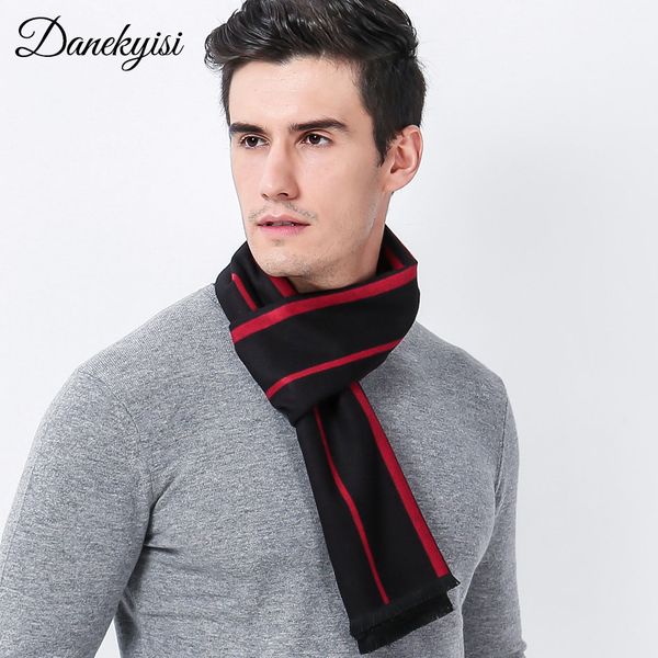 

dankeyisi winter striped scarf male warm acrylic men scarf oversized long blanket wrap long bandana shawls and scarves men 2017, Blue;gray