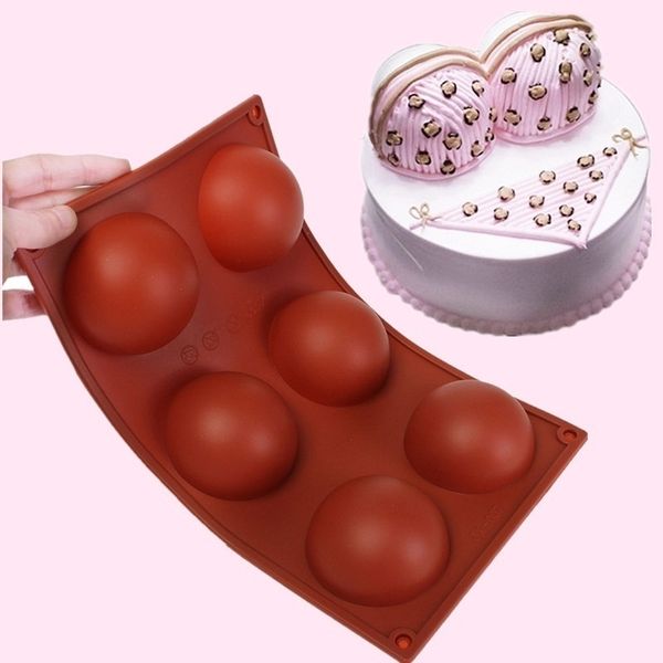 

силиконовые 6-полости 7 см 3d половина мяч шоколадный торт сдобы мыло плесень плесень выпечки лоток 29.5cmx17.3cmx3.3 см