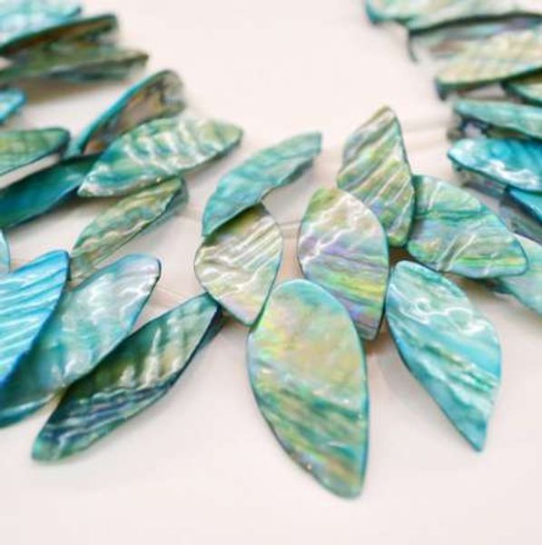 

mother of pearl shell beads turquoises ab navette 14x45mm 12 pcs, Black