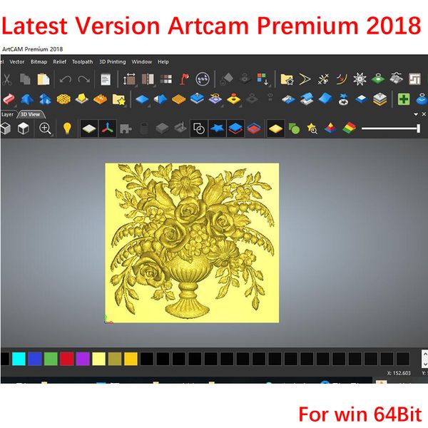 

100% идеальный рабочий ArtCAM Premium 2018 Multi-Language для Win 64 бит с 3D рельефным Клипартом