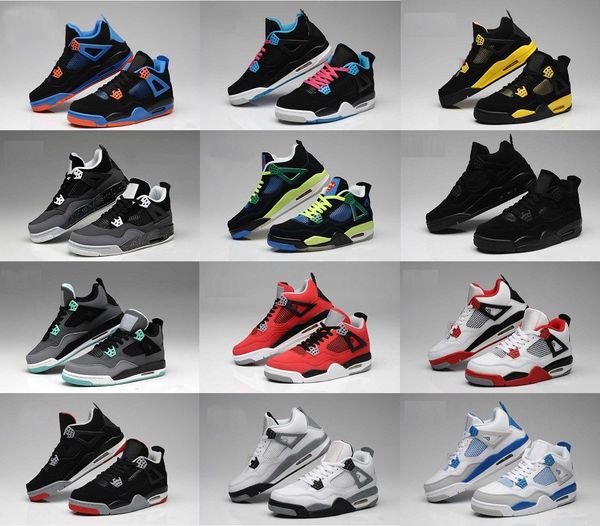 

new new 4 pure money royalty white cement bred military blue mens women basketball shoes 4s sneakers