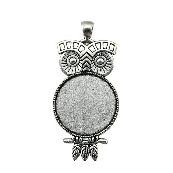 

5 шт. кабошон камея базовый лоток безель пустые аксессуары части сова ветви дерева одной стороне на внутренний размер 30 мм круглый стекло к, Slivery;crystal