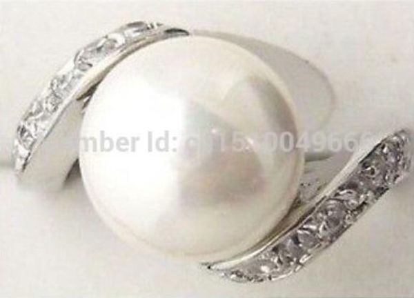 

>>>>beautiful white pearl ring 6-9#, Silver