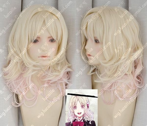

diabolik lovers/komori yui blonde gradual change cosplay wigs, Black;brown