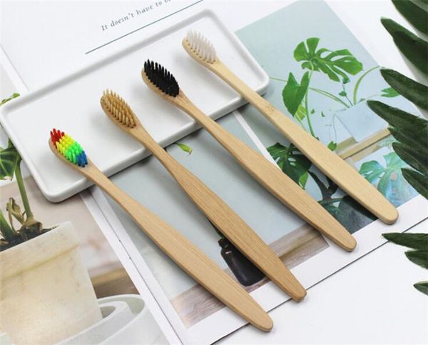 

200pc wood rainbow toothbru h bamboo environmentally toothbru h bamboo fibre wooden handle tooth bru h whitening rainbow x112