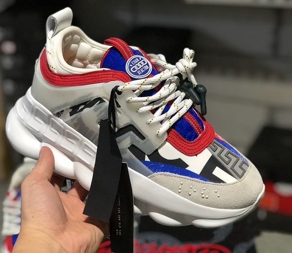 

Chain reaction ca ual de igner neaker port fa hion ca ual hoe luxury trainer lightweight link embo ed ole with du t bag