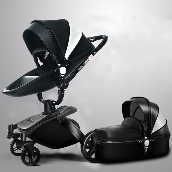 poussette cuir noir