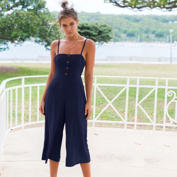 

2018 autumn women jumpsuits cami casual lace up backless rompers fashion back bandage womens jumpsuit long pants overalls, Black;white