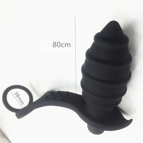 Erkek Su Geçirmez Silikon Prostat Masajı Horoz Halka Anal Vibratör Butt Plug Yetişkin Erotik Anal Seks Oyuncakları Erkekler için S1025