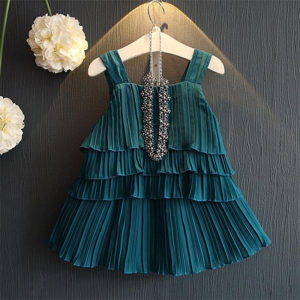 

new arrival korean style new summer baby girls dress set multilayer skirt lotus leaf sleeveless vest + reffle skirt 2pcs/set, White