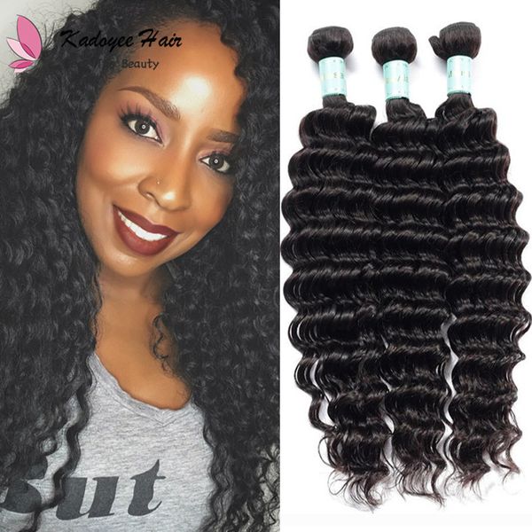 Color 1b Black Deep Wave 3 Bundles 8 30 Unprocessed Human Hair