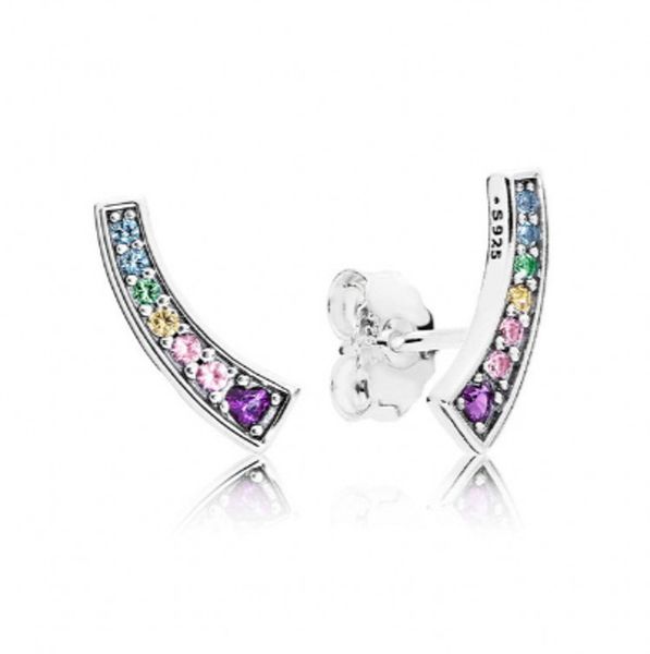 

Аутентичные Стерлингового Серебра 925 Прозрачный Кристалл Многоцветный Арки Мода