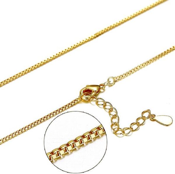 

позолоченные box chain цепи ювелирные изделия выводы 40+4 см звено цепи ожерелье ювелирные изделия для женщин e03, Silver