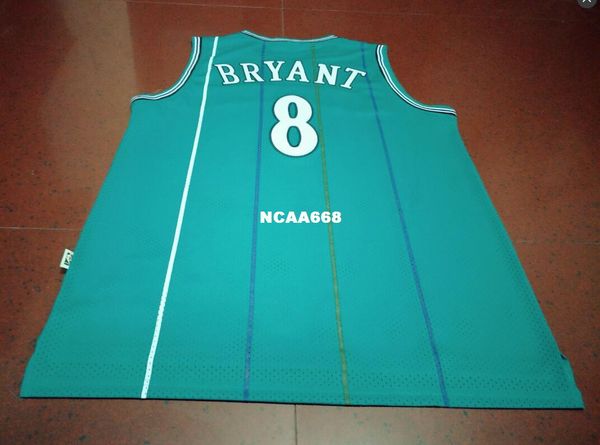 

men vintage green #8 k. bryant authentic size s-xxl college jersey or custom any name or number jersey, Red;gray