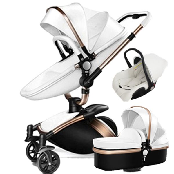 

luxury high landscape aulon baby stroller 3 in 1 travel system baby pram 360 rotation pushchair with bassinet and car seat