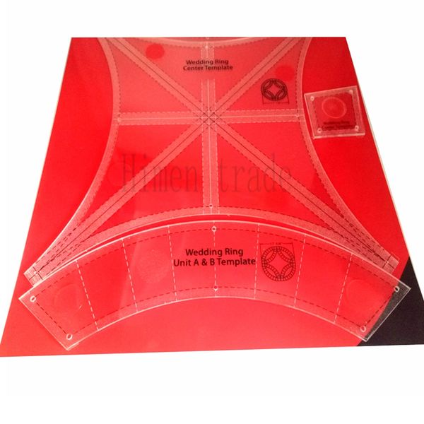 New Ruler Non Slip Double Wedding Ring Template Set 4