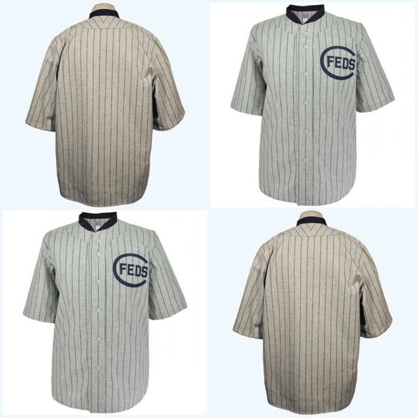 Chicago Whales 1914 Jersey da estrada qualquer jogador ou número de costura costurou todas as camisas de beisebol grátis de alta qualidade costuradas