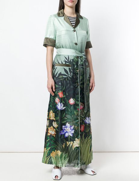 

flower print women maxi dress short sleeve casual dresses 07k685, Black;gray