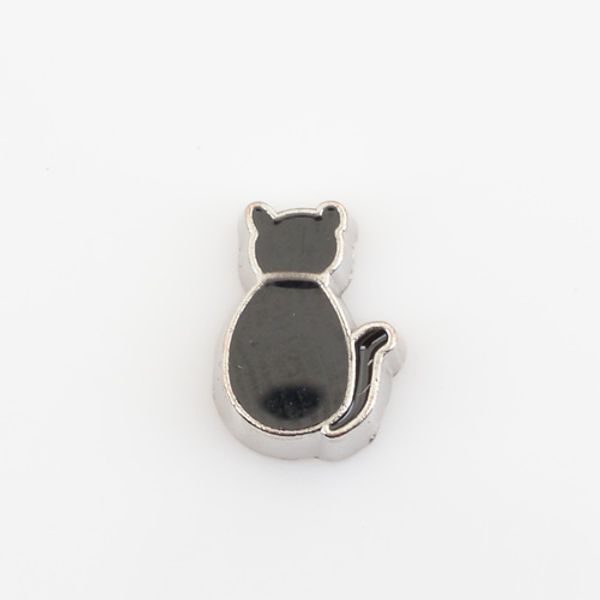 

black cat, floating charms,fit floating charm lockets, fc0329