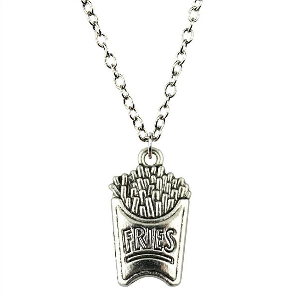 

wysiwyg 5 pieces metal chain necklaces pendants vintage necklace handmade french fries 25x15mm n2-b12987, Silver