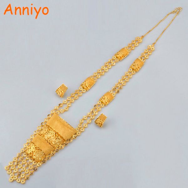 

Anniyo ethiopian wedding jewelry et gold color amp copper dubai long necklace earring african bride nigeria tyle gift 100911