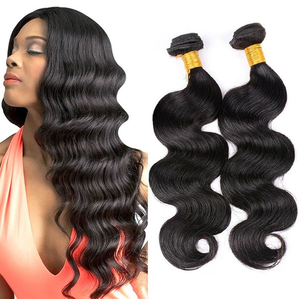 Body Wave Wet And Wavy Human Hair Extensions Natural Black 100