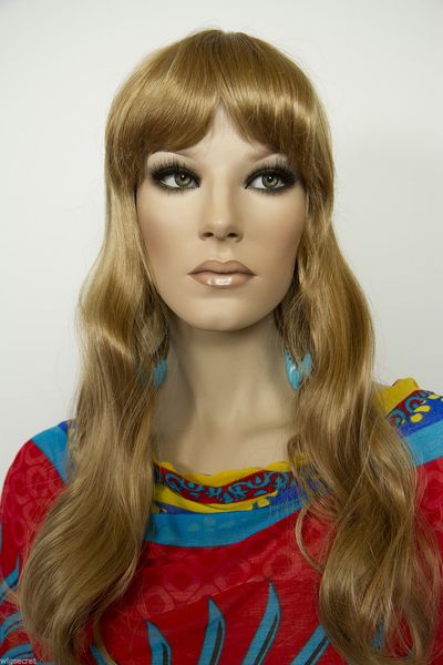

light brown women's long wavy cos straight hair wigs, Black;brown