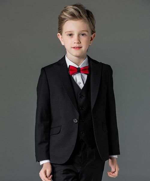 

new boy' formal wear boys suits flower boys wedding tuxedo 3 piece suits page boy party formal custom, Black