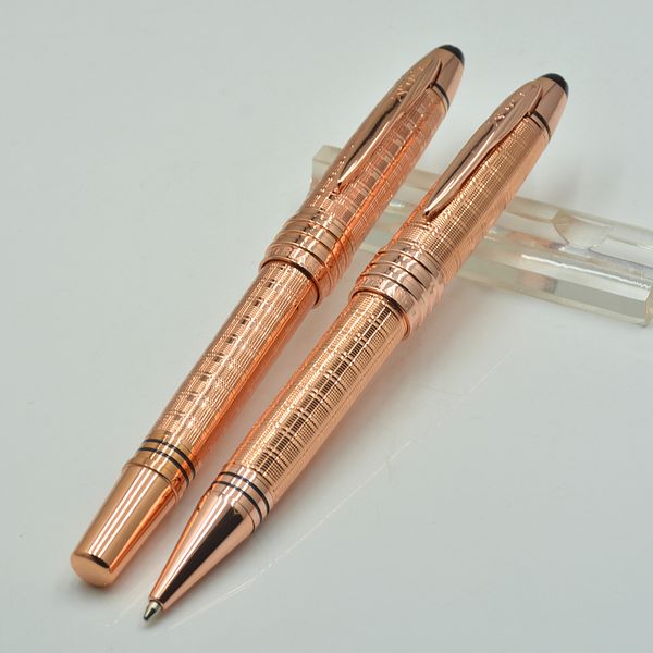 

High Quality John JFK serial Rose Gold Barrel Roller Ball Pen / Ballpoint Pen Stationery Office School Supplies MB Brand Metal Ink Pens