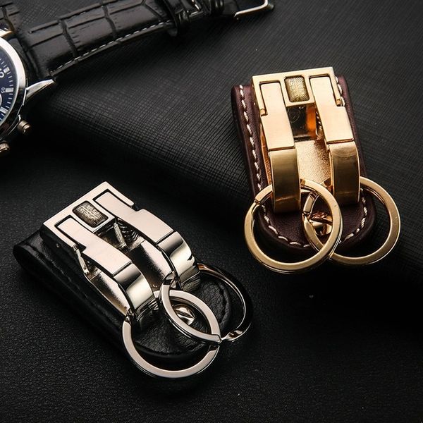 

metal keychain women men business waist hanging car key ring gift jewelry, Slivery;golden