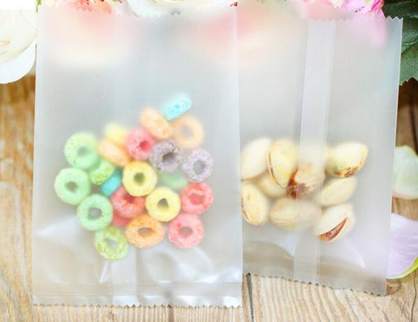 

small frosted open plastic bag candy chocolate cookies storage pack pouch