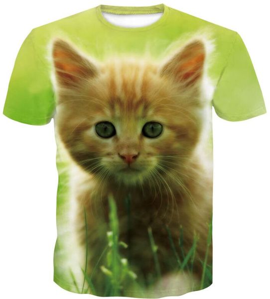 

печать cat новые harajuku волк 3d печати прохладный футболка мужчины / женщины летние топы тис футболка мода футболки m-4xl, White;black