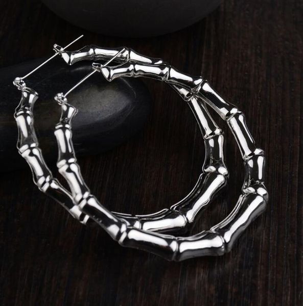 

wholesale- new rihanna gold silver tone heart star bamboo joint hoop earrings jewelry africa ethnic large hoop earrings, Golden;silver