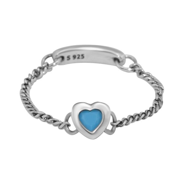 

spirited heart rings with cyan blue cz 100% authentic 925 sterling-silver-jewelry ing, Golden;silver