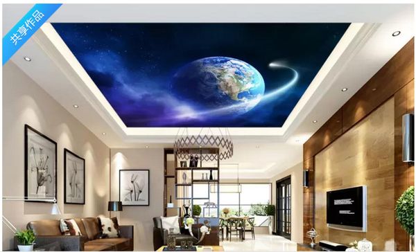 

custom 3d p ceiling wallpaper earth cosmic starry creative ceiling zenith mural home interior decor living room ceiling lobby mural wall