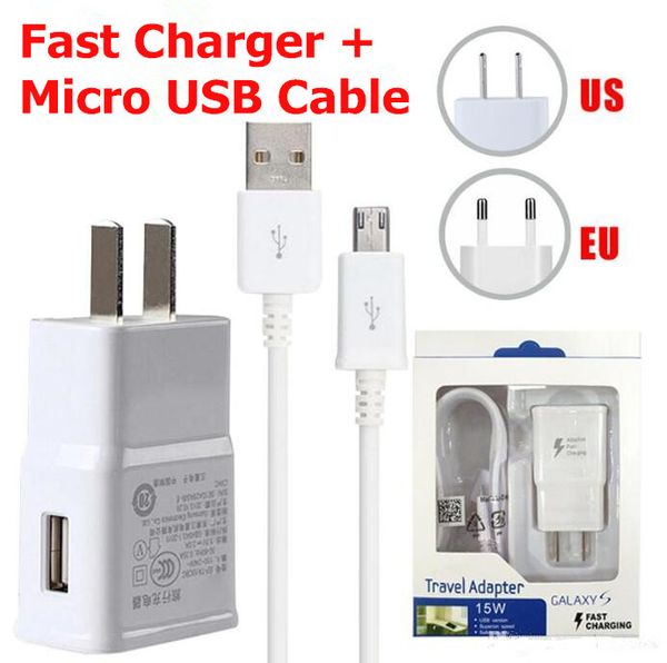 Samsung Adaptive veloce in auto adattatore del caricatore con cavo dati USB per Samsung Galaxy S6//S6/ Edge//Galaxy Note 4//Galaxy Note 5/ / Nero