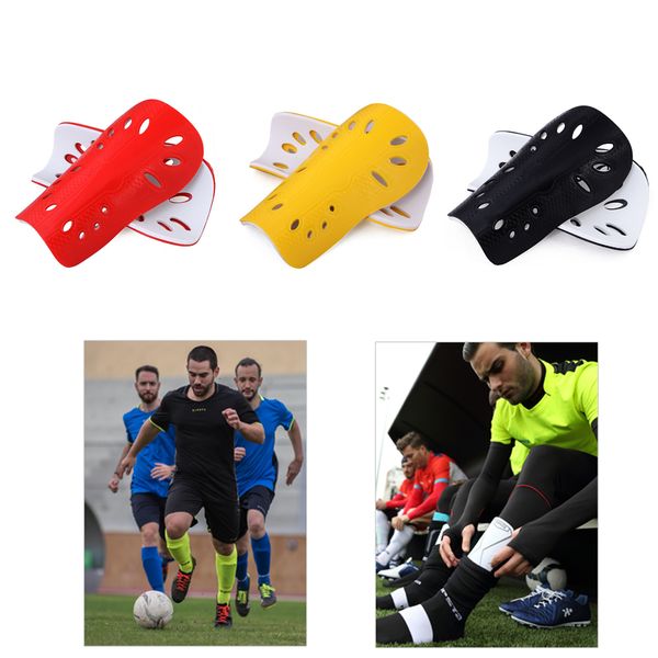 

1 pair football shin pads soft breathable lightweight equipment shin guards pads ing, Black;yellow
