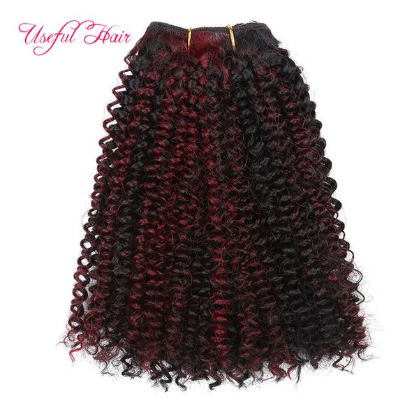 

double machine weft synthetic hair extensions kinky curly hair bundles 200g 12inch brazilian hair bundles for female women confidence, Black