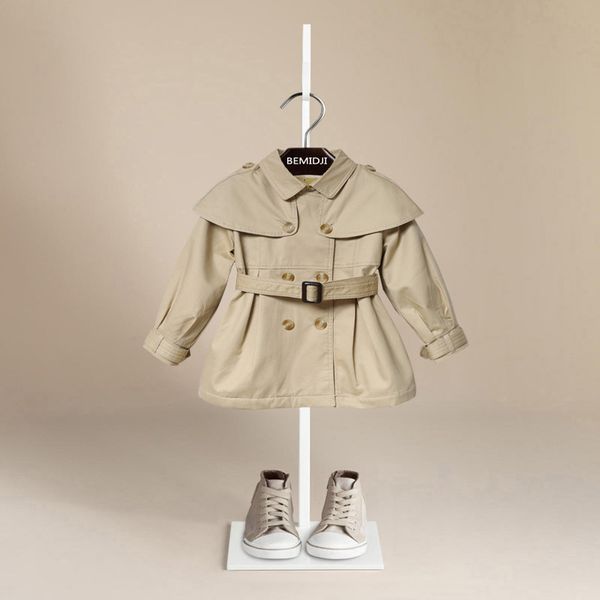 

children coat girls turn-down collar cotton children trench coat double breasted with belt khaki trench coats for girls, Camo