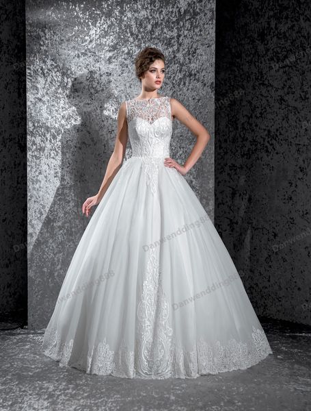 

elegant white tulle lace applique a-line wedding dresses bridal pageant dresses wedding attire dresses custom size 2-16 zw607043