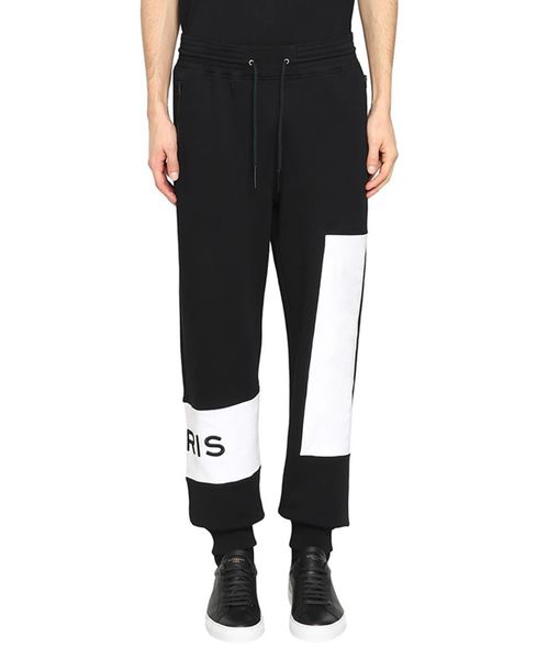 

18ss Luxury Autumn Europe Paris High Quality Collection Embroidery Contrast Patchwork Casual Sweatpants Men Women Hip Hop Jogger Pants
