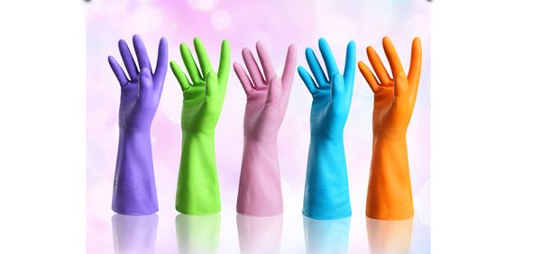 

household latex waterproof ladies dishwashing gloves, good ductility, anti-scalding laundry, car wash, tableware, choice of fruits mx5061