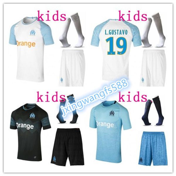 

Olympique de mar eille occer jer ey kid kit with ock 2018 19 ligue 1 om hirt payet thauvin l gu tavo boy football hirt