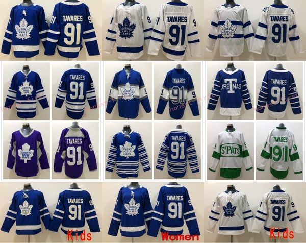 

91 John Tavares Jerseys Toronto Maple Leafs 2018 2019 Hockey Jersey Blue White Man Woman Stitched Men Women Youth kids
