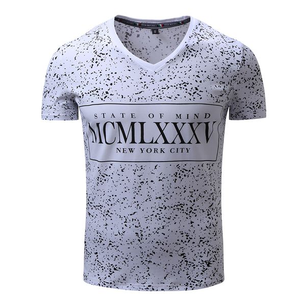 

2018 t shirt men letter casual button letter pullover short sleeve t-shirt blouse wholesale drop shipping, White;black