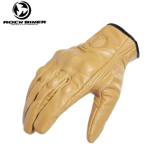 

New rock biker retro full finger motorcycle glove leather ummer men riding motorcycle protection equipment off road
