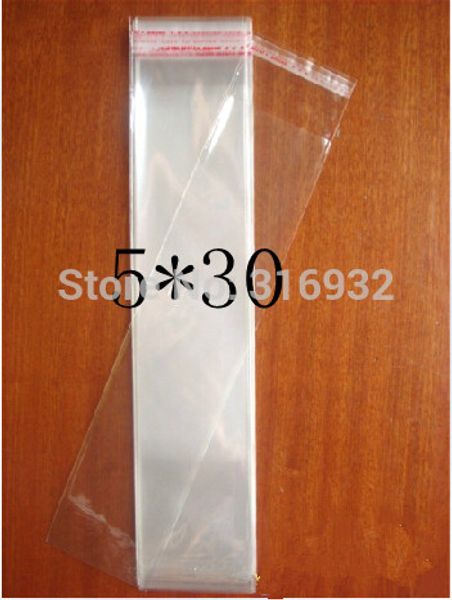 

clear cellophane/bopp/poly bags 5*30cm long transparent opp cosmetic bag packing plastic bags self adhesive seal 5*30 cm