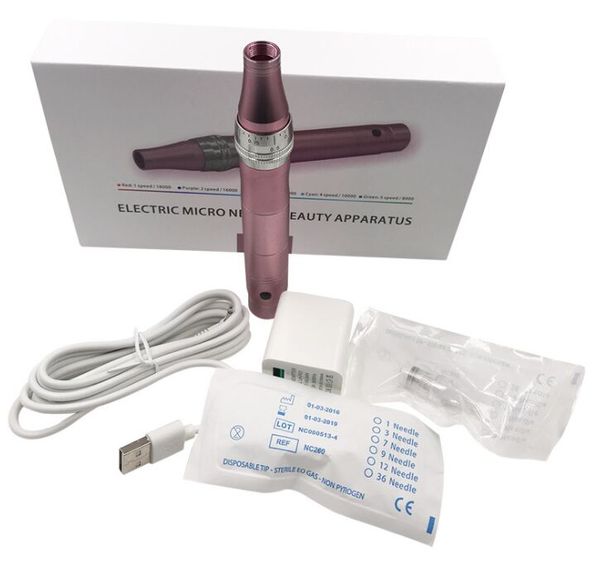 Recarregável Elétrico Microneedle Parafuso Derma Caneta Ajuste Auto Dermearoller Anti Envelhecimento Cuidados com Pele Speckle Speckle Therapy Therapy