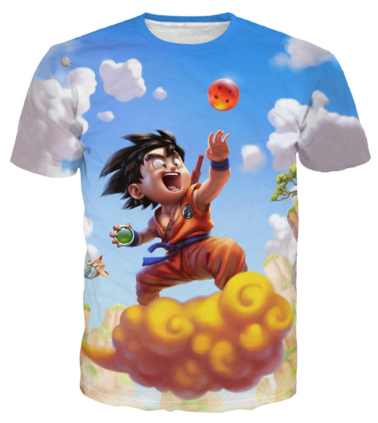 

new arrival men/women dragon ball goku 3d printed t-shirt summe style fashion casual t-shirt s-xxxxxxxl u641, White;black