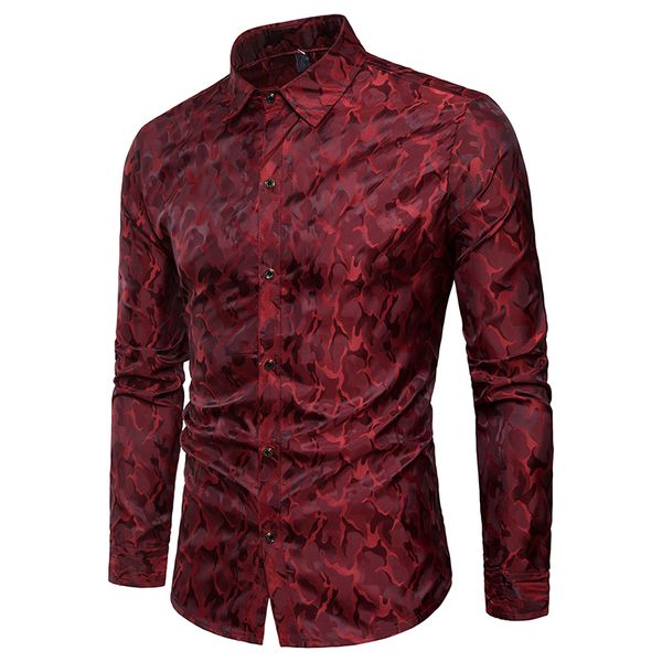 

2018 new mens paisley shirt long sleeve dress shirt button down casual slim fit long sleeve dress shirts casual, White;black